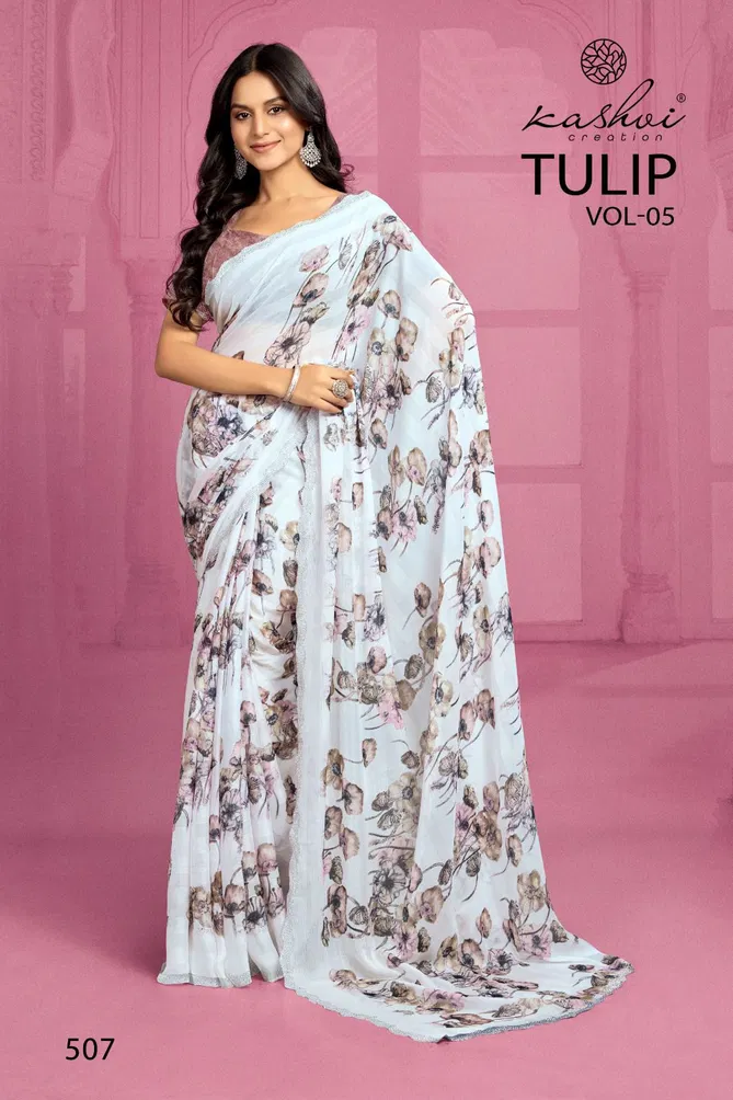 Tulip Vol 5 By Kashvi Rimzim Printed Daily Wear Sarees Orders In India